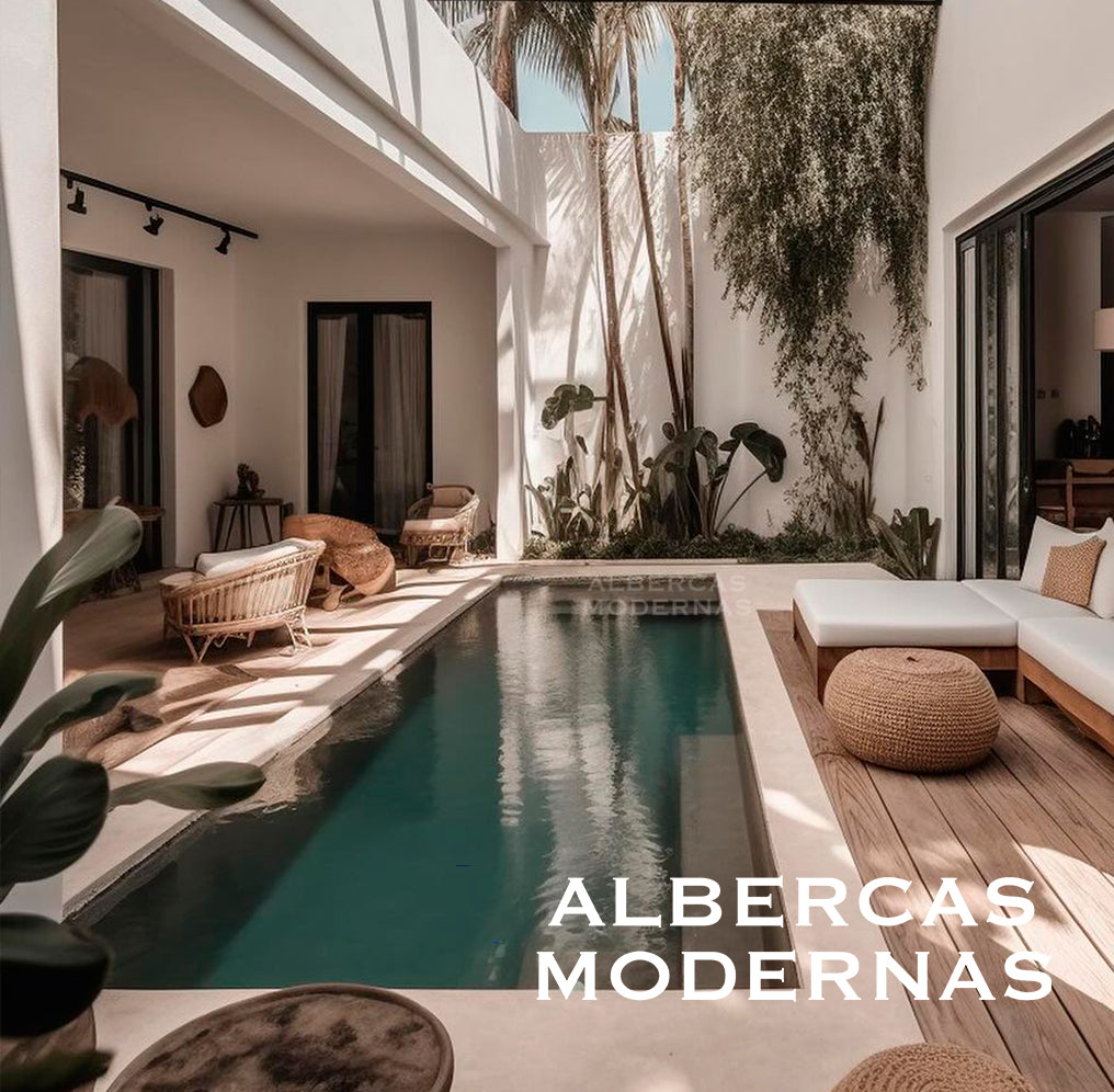 Alberca Moderna Select en casa estilo mediterráneo
