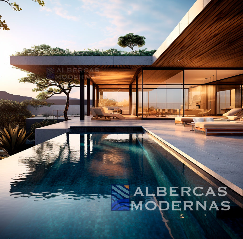 Alberca Moderna Select con muro infinity